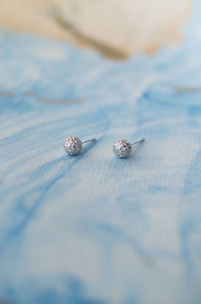 Mannash Tiny Studded Ball Sterling Silver Stud Earrings : MZSES488D1145