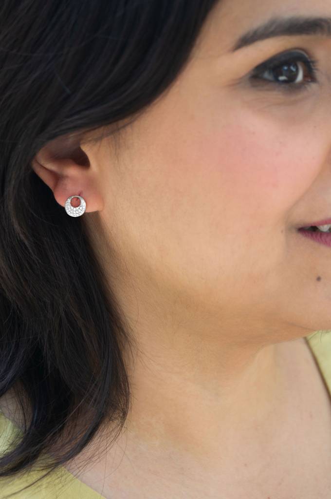 Little Circle Aura Sterling Silver Stud Earrings : MZSES542D1287