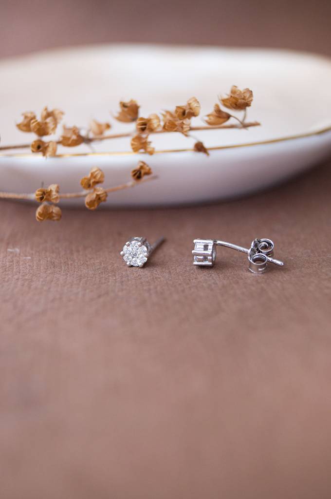 Itsy Bitsy Rose Gold Plated Sterling Silver Stud Earrings : MZSES549D1311