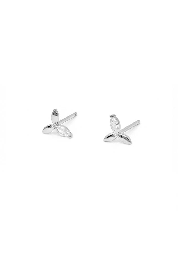 Mannash Trio Flower Sterling Silver Stud Earrings : MZSES717D1700