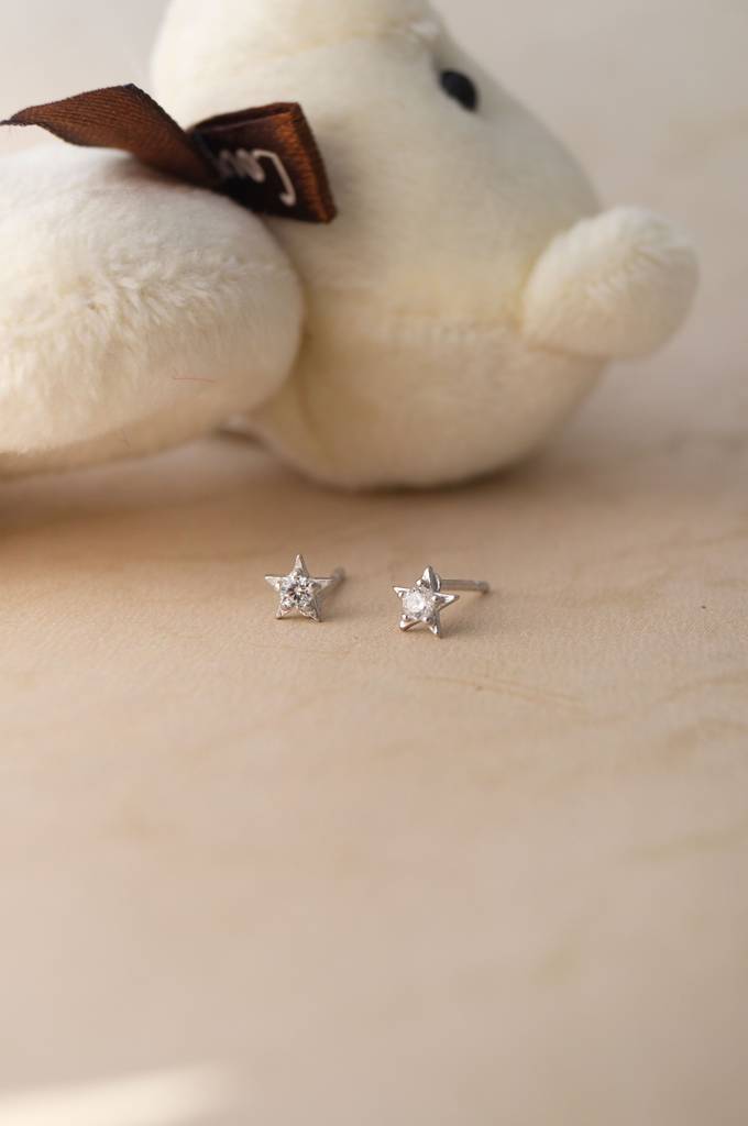 Star Twinkle Plated Sterling Silver Stud Earrings : MZSES909D2279