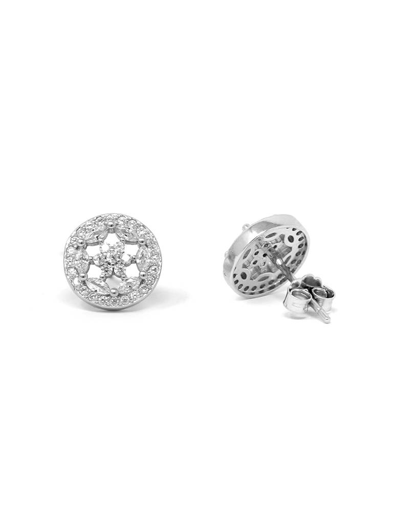Mannash Ornate Flower Sterling Silver Pendant Set : MZSJPSC163D311