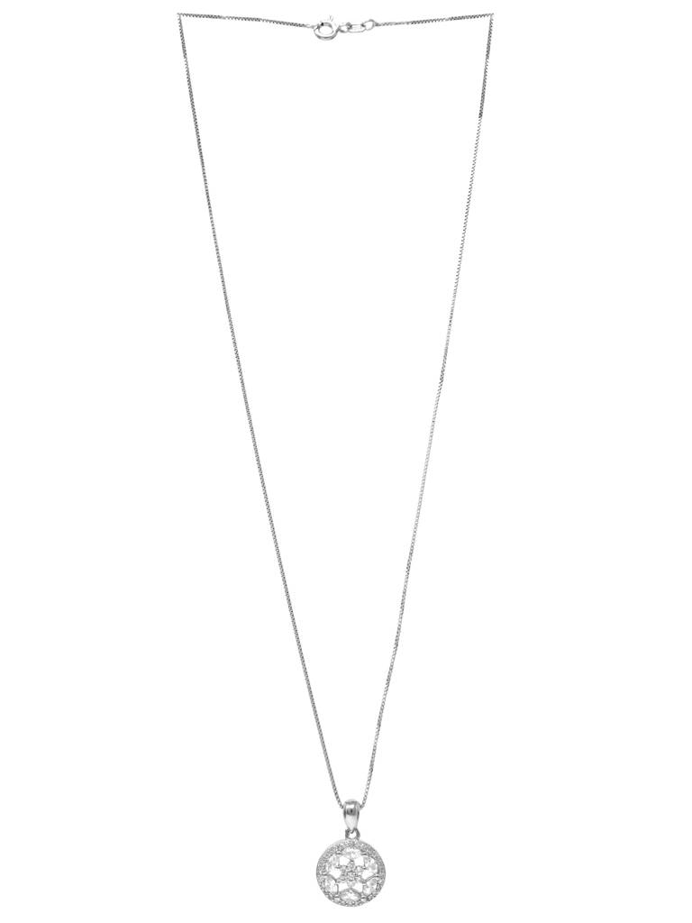 Mannash Ornate Flower Sterling Silver Pendant Set : MZSJPSC163D311