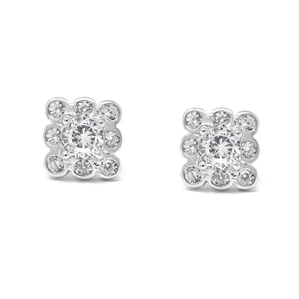 Mannash Square With Me Sparkle Sterling Silver Pendant Set : MZSJPSC41D071
