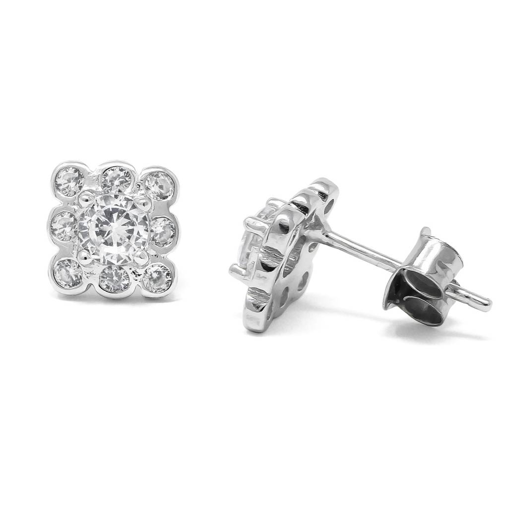 Mannash Square With Me Sparkle Sterling Silver Pendant Set : MZSJPSC41D071