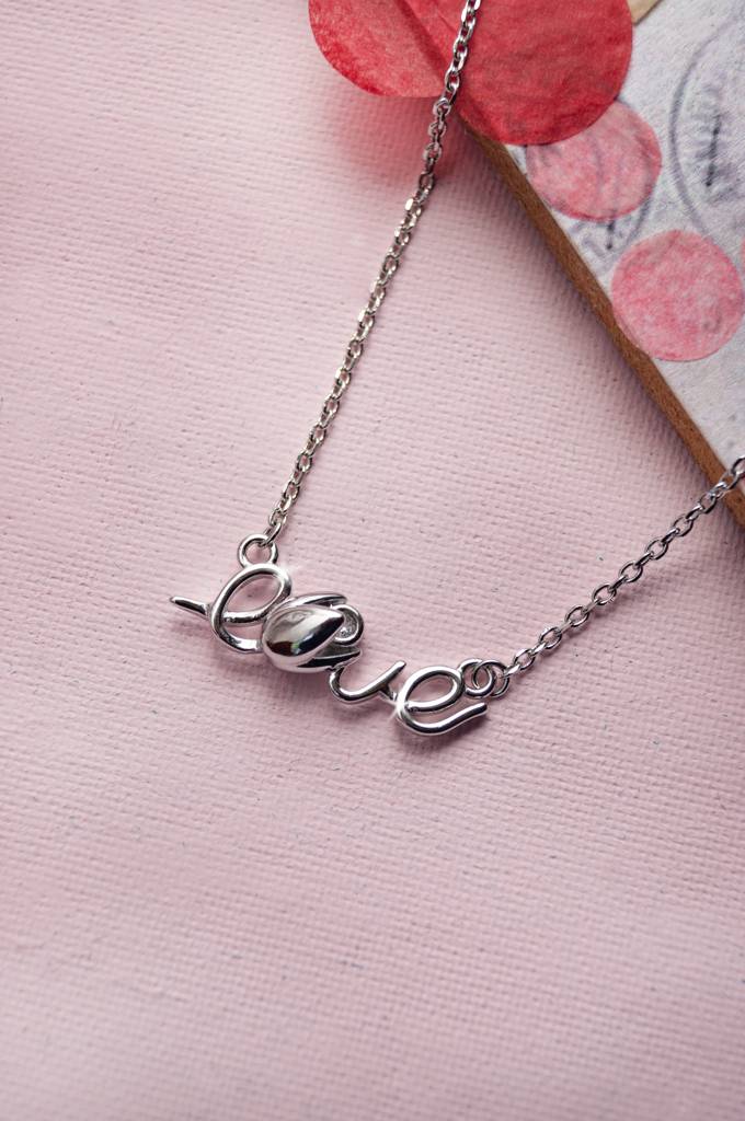 Mannash Love Letter Sterling Silver Pendant Necklace : MZSNCP203D420