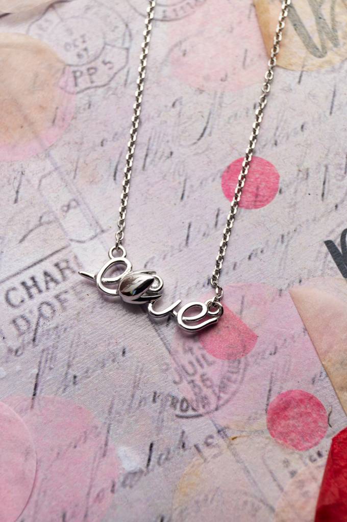 Mannash Love Letter Sterling Silver Pendant Necklace : MZSNCP203D420