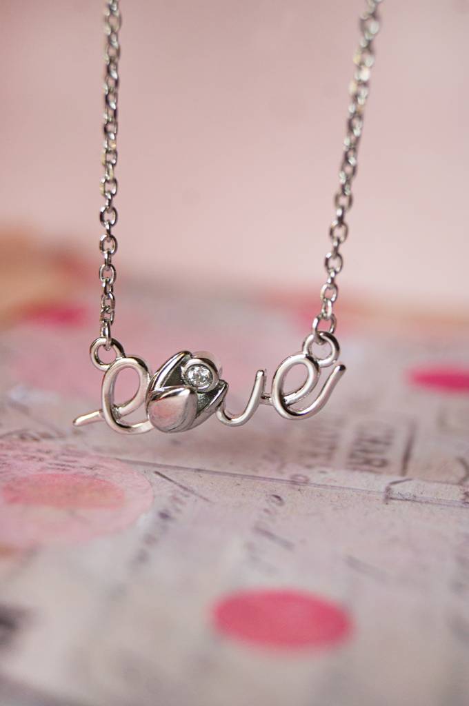 Mannash Love Letter Sterling Silver Pendant Necklace : MZSNCP203D420