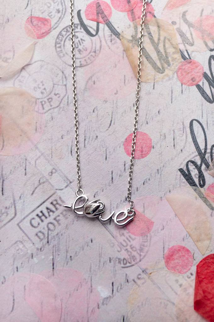 Mannash Love Letter Sterling Silver Pendant Necklace : MZSNCP203D420