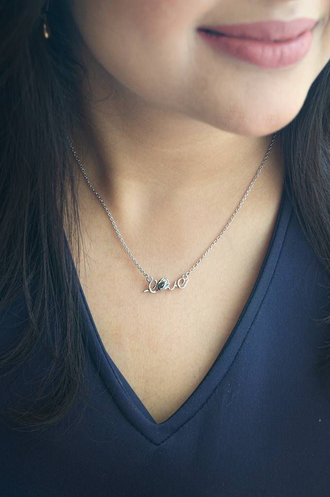 Mannash Love Letter Sterling Silver Pendant Necklace : MZSNCP203D420