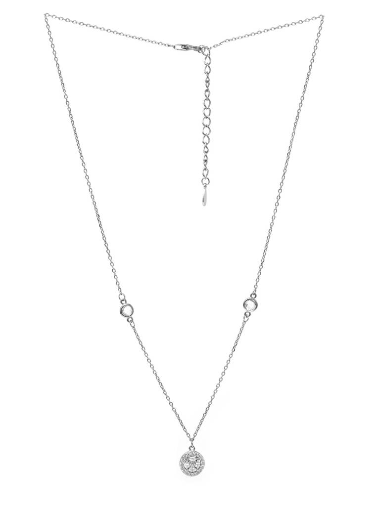 Mannash Minimal Cluster Sterling Silver Chain Necklace : MZSNCP403D968