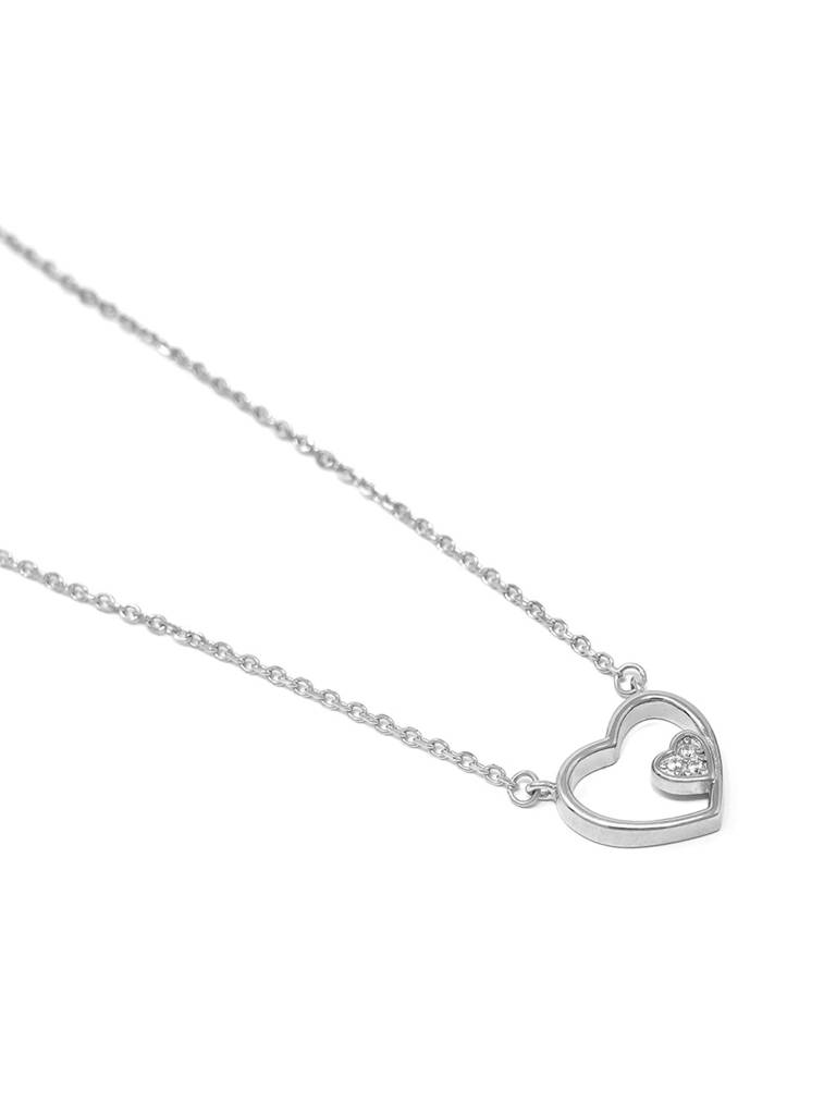 Mannash In My Heart Sterling Silver Chain Necklace : MZSNCP443D1042