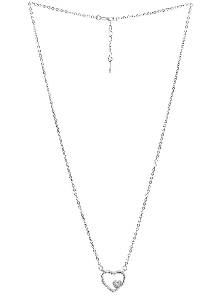 Mannash In My Heart Sterling Silver Chain Necklace : MZSNCP443D1042