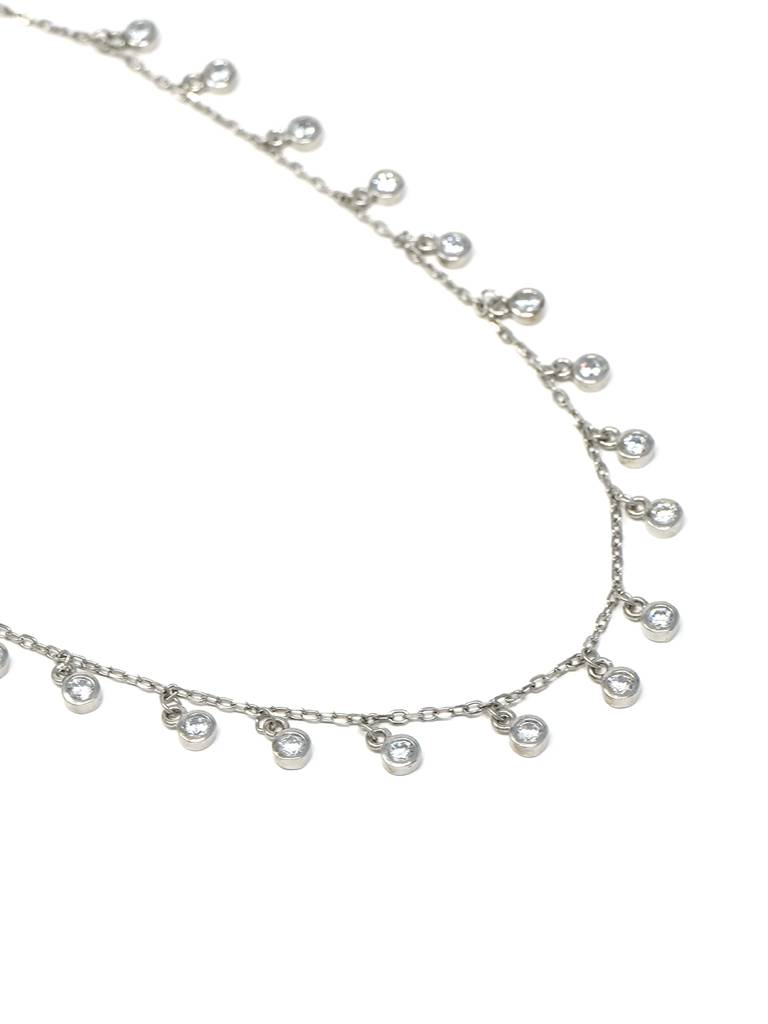 Pretty Solitiares Sterling Silver Charm Necklace : MZSNCP483D1133