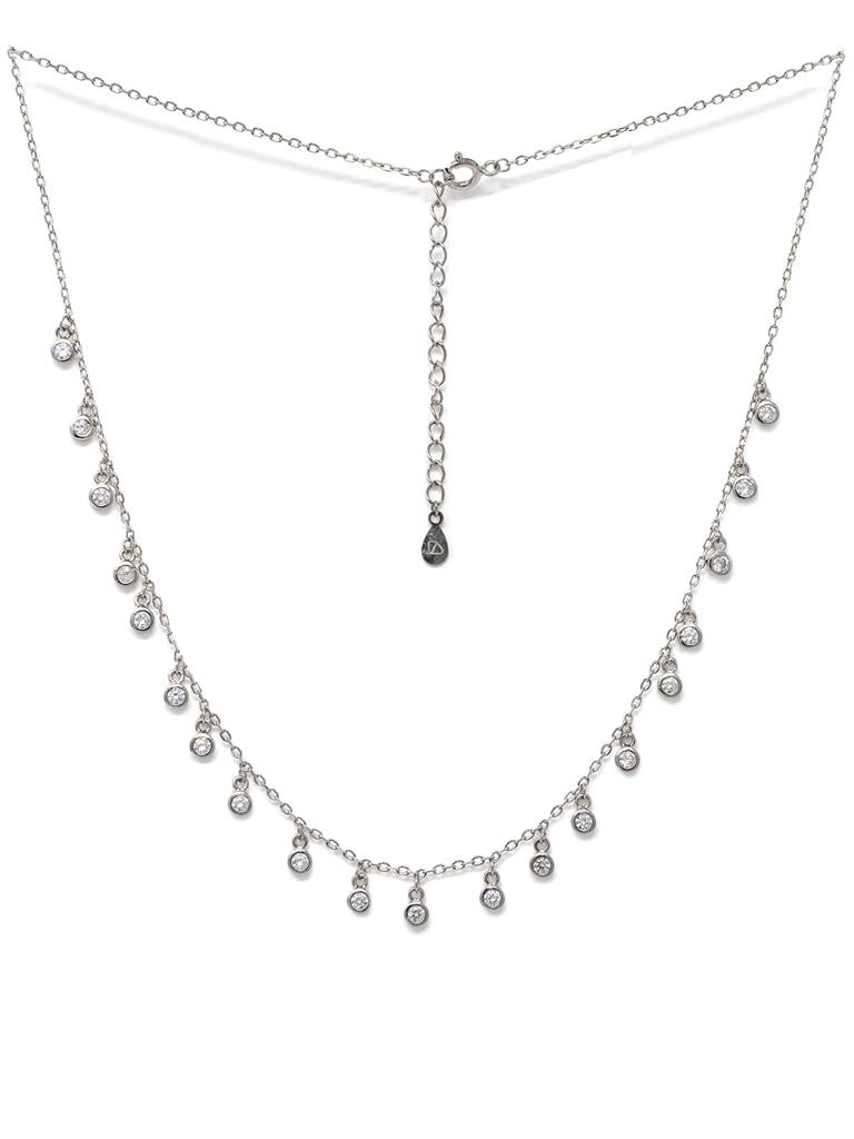 Pretty Solitiares Sterling Silver Charm Necklace : MZSNCP483D1133