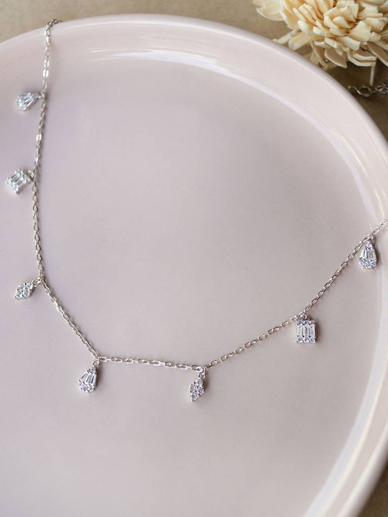 Mannash Dancing Clusters Sterling Silver Charm Necklace : MZSNCP484D1135