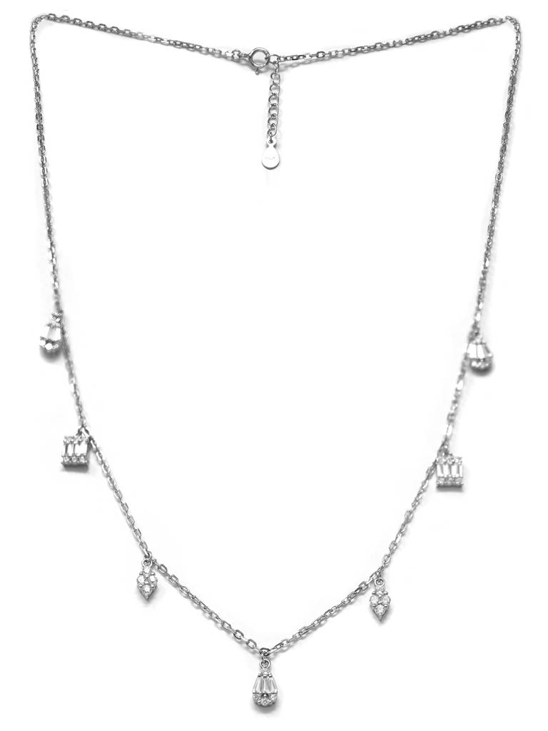 Mannash Dancing Clusters Sterling Silver Charm Necklace : MZSNCP484D1135