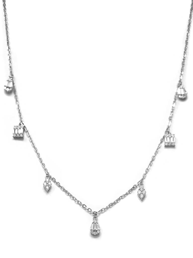 Mannash Dancing Clusters Sterling Silver Charm Necklace : MZSNCP484D1135