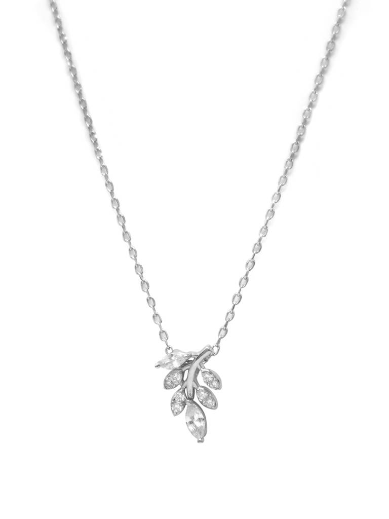 Shinning Flora Leaves Sterling Silver Chain Necklace