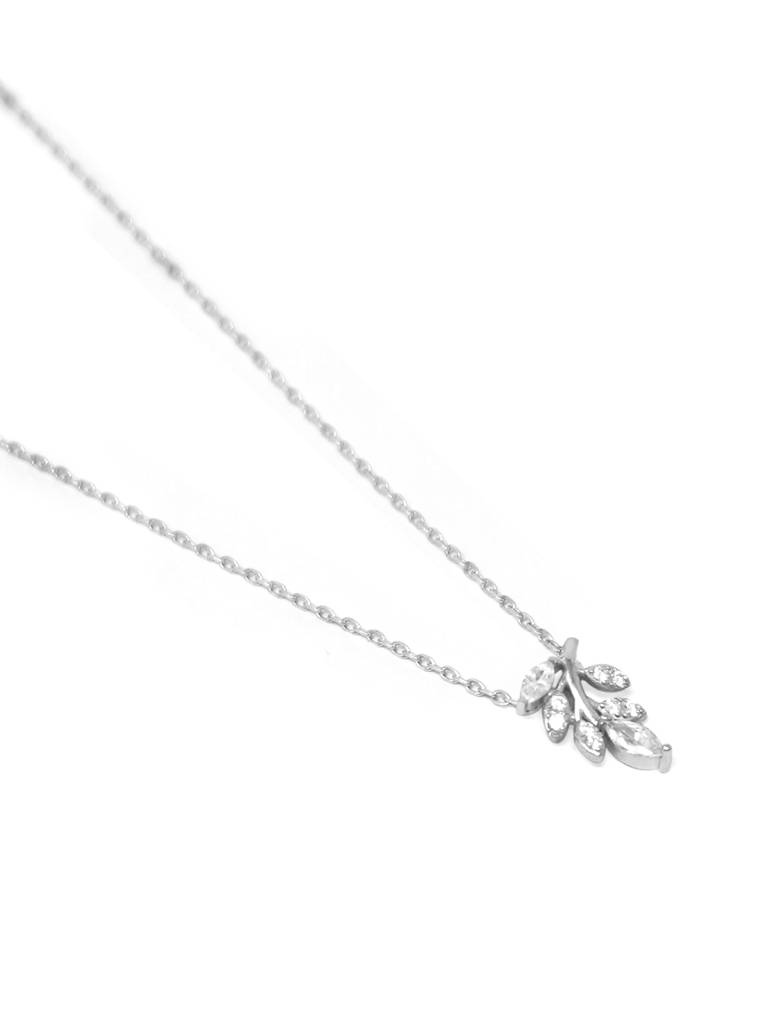Shinning Flora Leaves Sterling Silver Chain Necklace