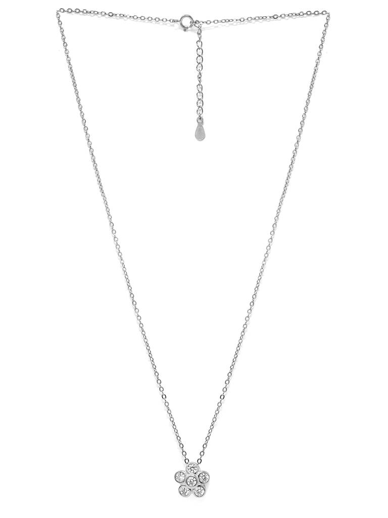 Just A Flower Sterling Silver Chain Necklace : MZSNCP627D1491