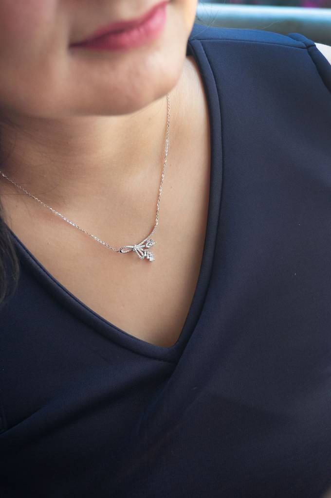Mannash Luminous Knot Sterling Silver Chain Necklace : MZSNCP722D1707