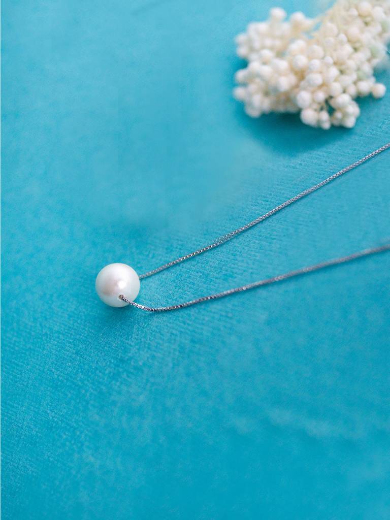 Classic Pearl Statement Sterling Silver Necklace - 8Mm Pearl : MZSND210D1398