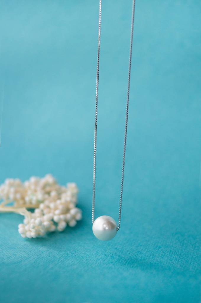 Classic Pearl Statement Sterling Silver Necklace - 8Mm Pearl : MZSND210D1398