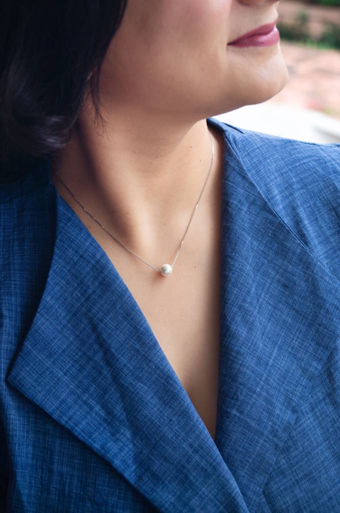 Classic Pearl Statement Sterling Silver Necklace - 8Mm Pearl : MZSND210D1398