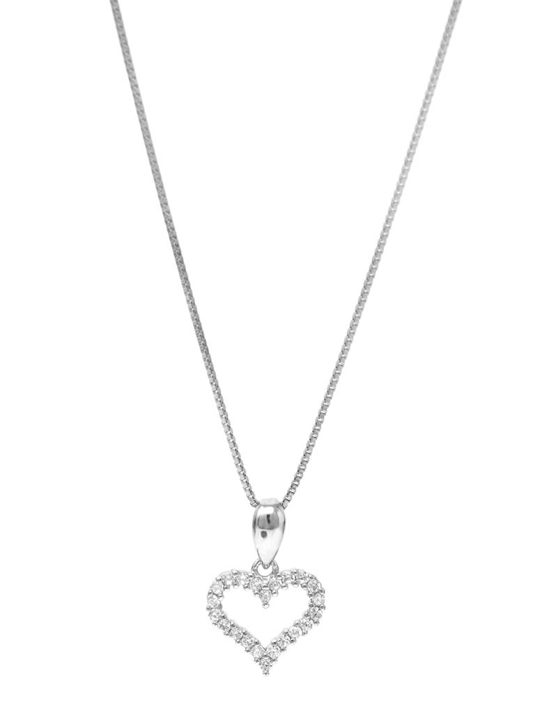 Tiny Heart Sterling Silver Pendant With Chain : MZSPC430D992