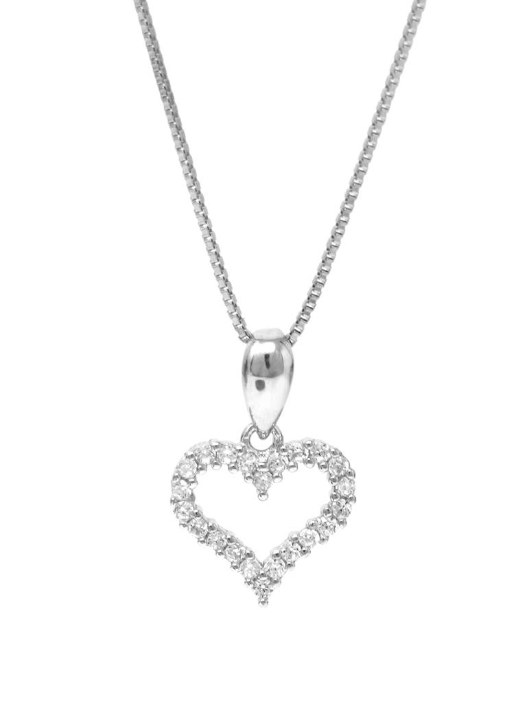 Tiny Heart Sterling Silver Pendant With Chain : MZSPC430D992