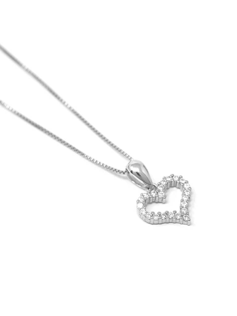 Tiny Heart Sterling Silver Pendant With Chain : MZSPC430D992