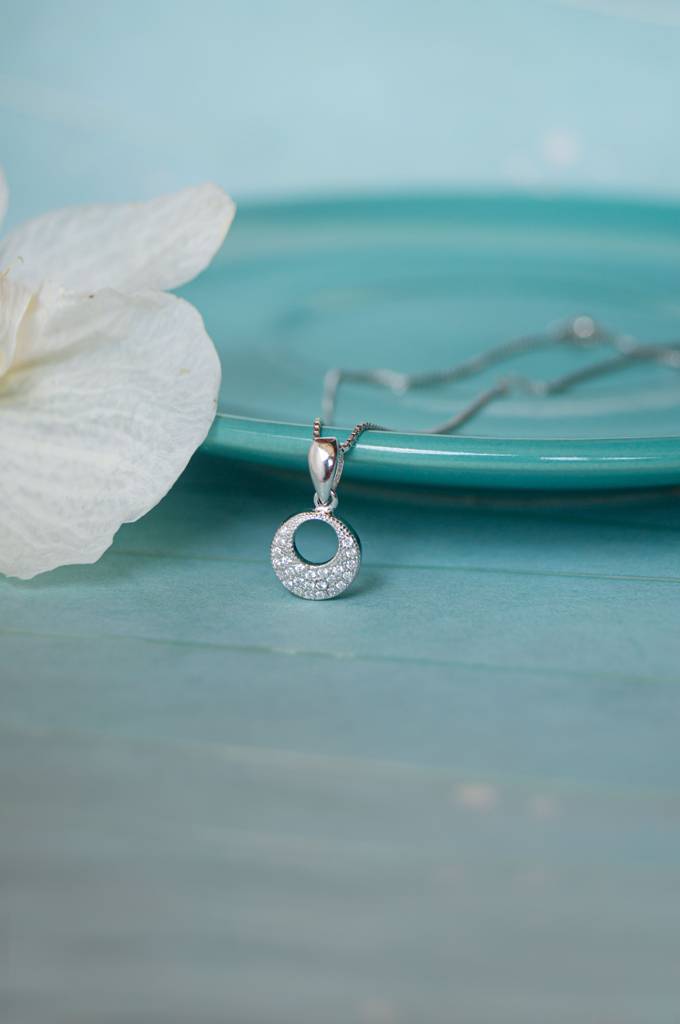 Little Circle Aura Sterling Silver Pendant With Chain : MZSPC542D1286