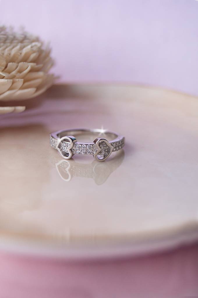 Together In Our Hearts Sterling Silver Ring : MZSRC317D651