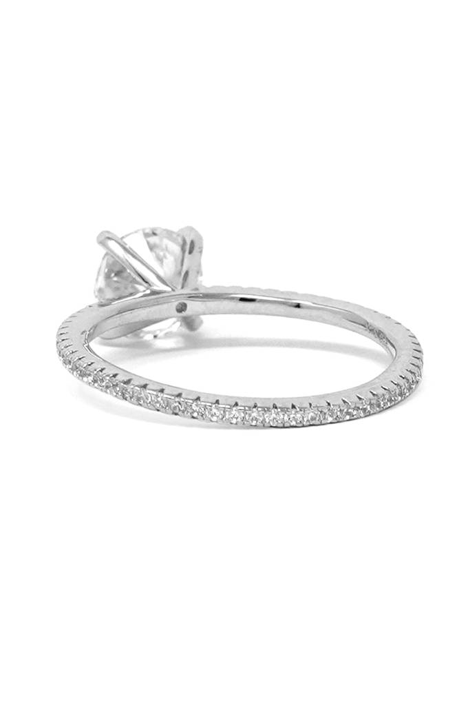 Pretty Enticing Solitaire Sterling Silver Ring : MZSRC376D824