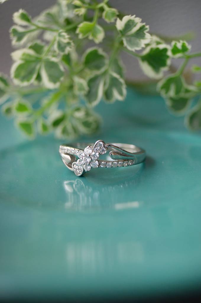 Heart Blossom Rose Gold Plated Sterling Silver Ring : MZSRC384D846