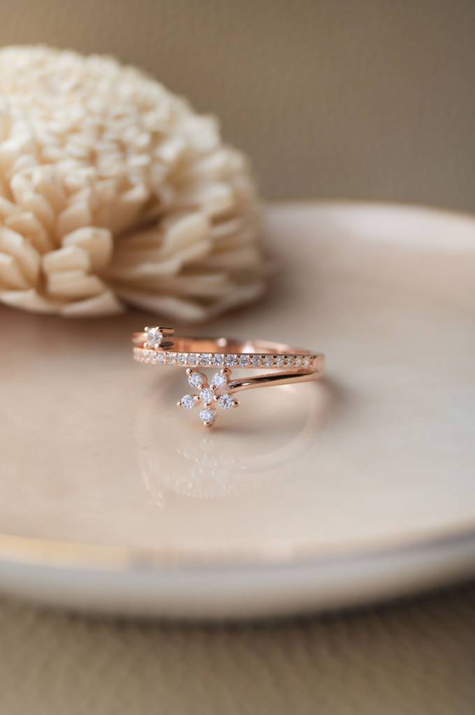Floral Bloom Sterling Silver Ring : MZSRC394D881