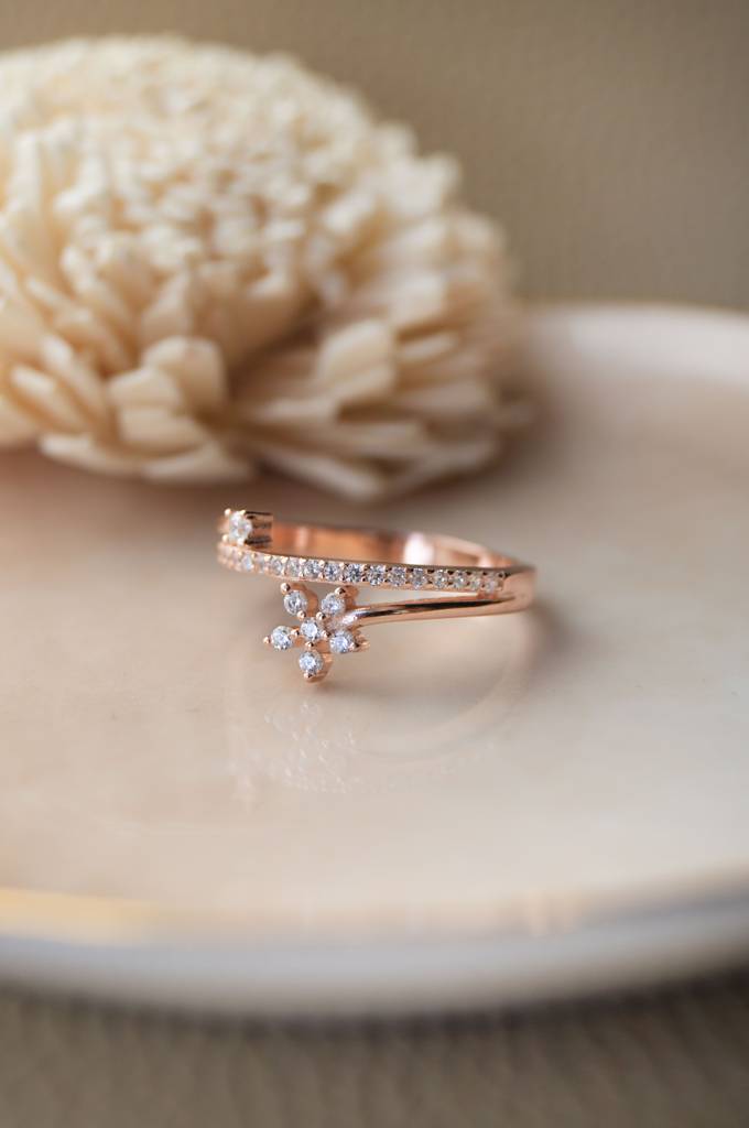 Floral Bloom Sterling Silver Ring : MZSRC394D881