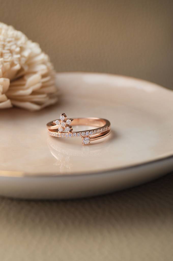 Floral Bloom Sterling Silver Ring : MZSRC394D881