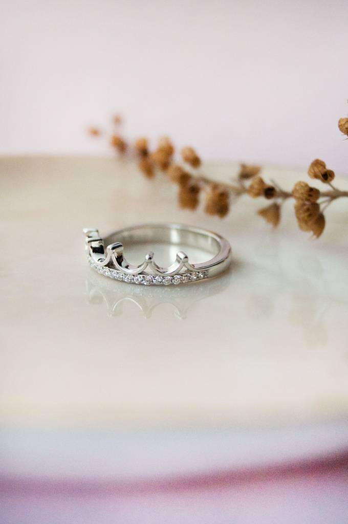 Crown Rose Gold Plated Sterling Silver Ring : MZSRC396D894