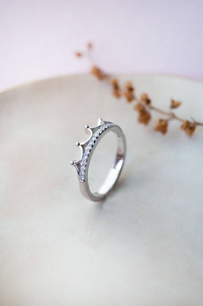 Crown Rose Gold Plated Sterling Silver Ring : MZSRC396D894