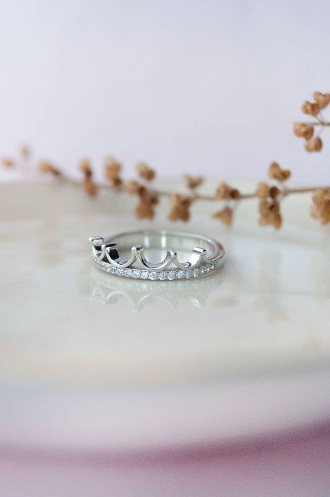 Crown Rose Gold Plated Sterling Silver Ring : MZSRC396D894