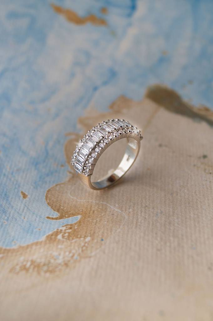 Glamorous Statement Sterling Silver Band Ring : MZSRC415D959