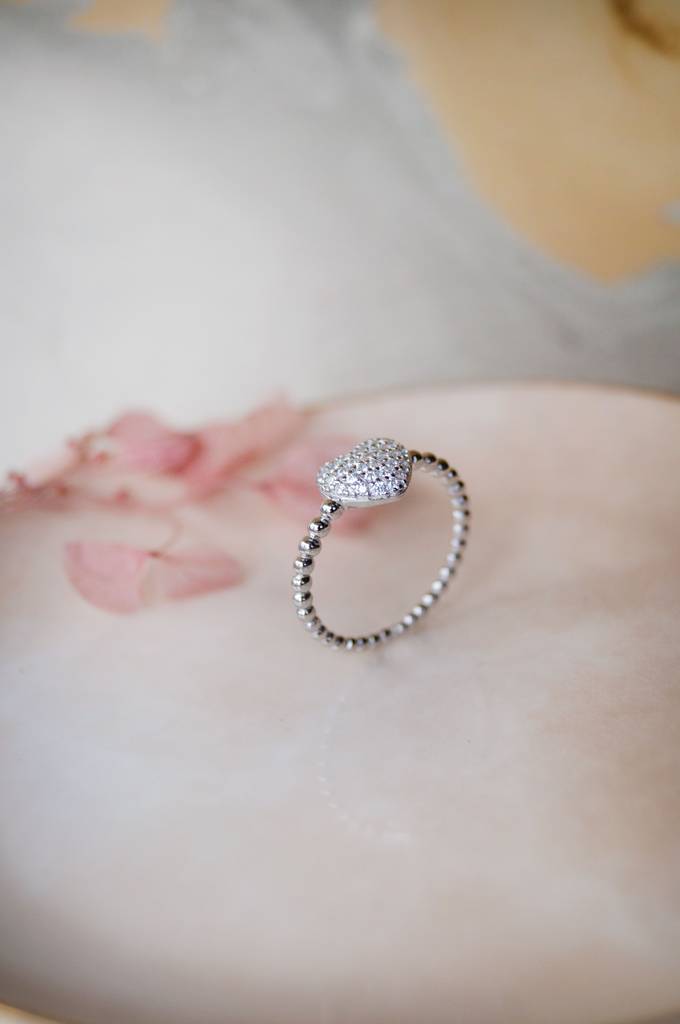 Adorable Cluster Heart Rose Gold Plated Sterling Silver Ring : MZSRC516D1197