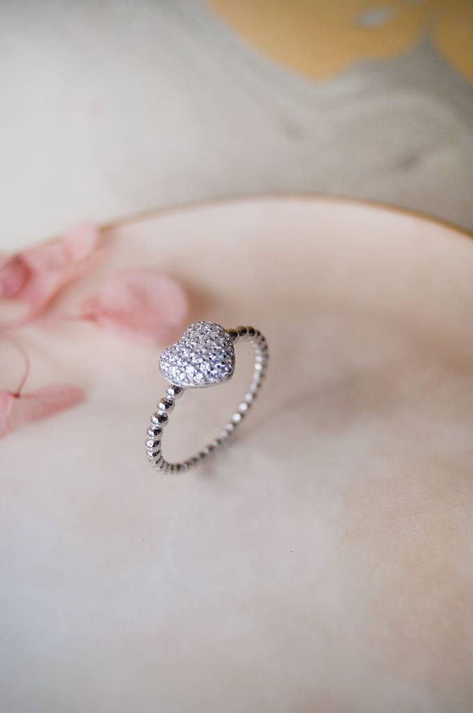 Adorable Cluster Heart Rose Gold Plated Sterling Silver Ring : MZSRC516D1197