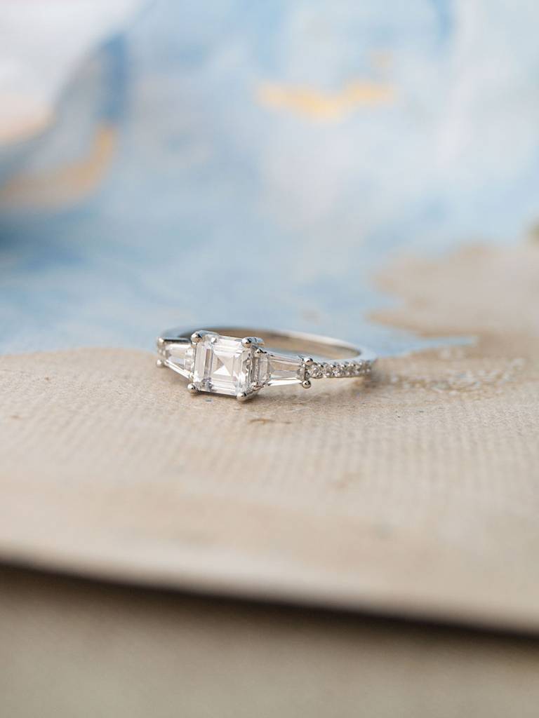 Princess Solitaire Sterling Silver Ring : MZSRC587D1386