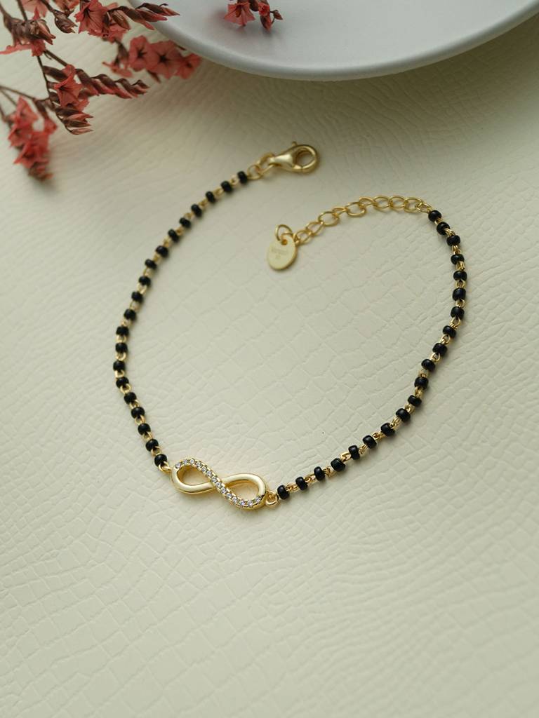 Together Till Infinity Gold Plated Sterling Silver Mangalsutra Bracelet : MZYBM867D2003