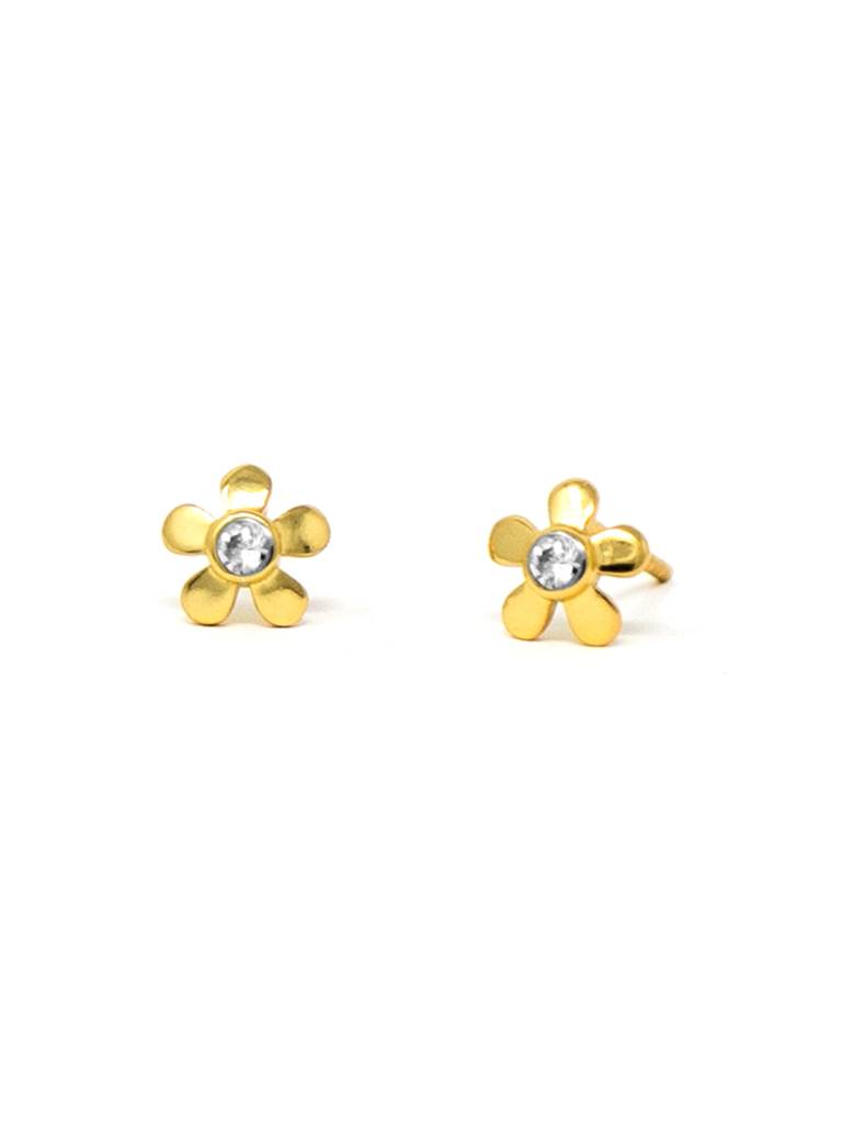 Mannash Cute Little Flower Gold Plated Sterling Silver Stud Earrings : MZYES645D1519