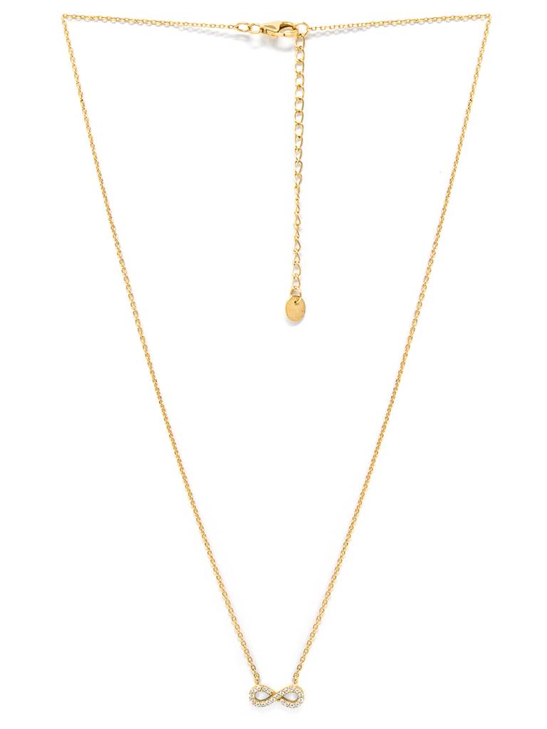 Pretty Tiny Infinity Gold Plated Sterling Silver Chain Necklace : MZYNCP615D1470