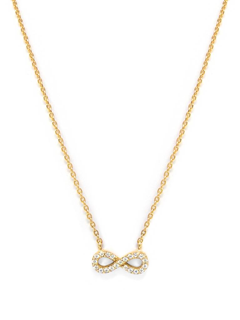 Pretty Tiny Infinity Gold Plated Sterling Silver Chain Necklace : MZYNCP615D1470